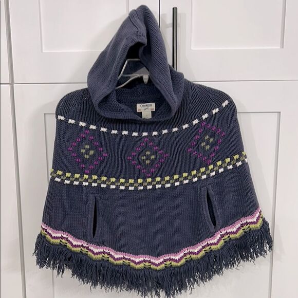 Osh Kosh Girl Hooded Poncho with Fringe - 7 - Picture 3 of 4